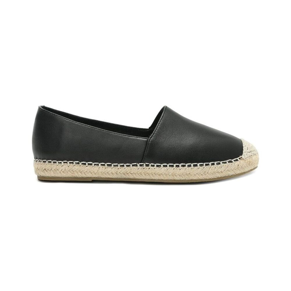 Tiffany & Fred Paris Leather Espadrille, Black